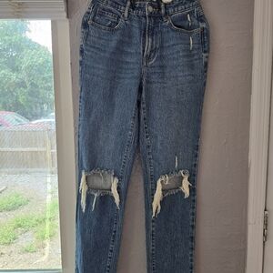 Women's Blue Distressed Jeans